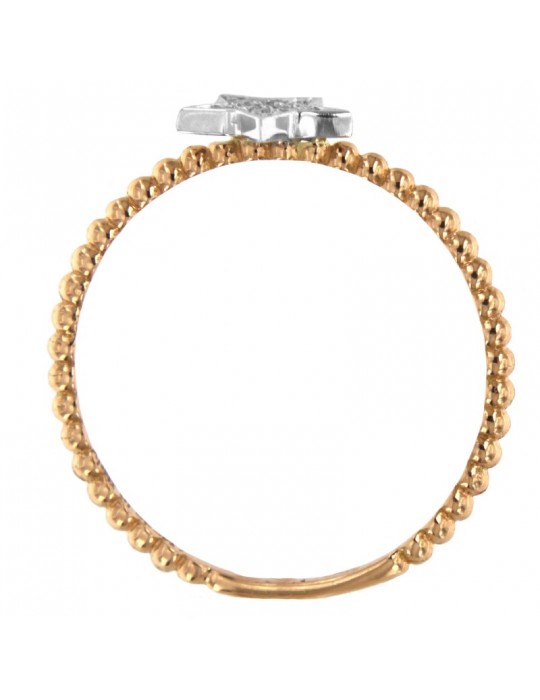 Davite & Delucchi Woman's Ring - in 18K Rose Gold with Star and Natural Diamonds - 0