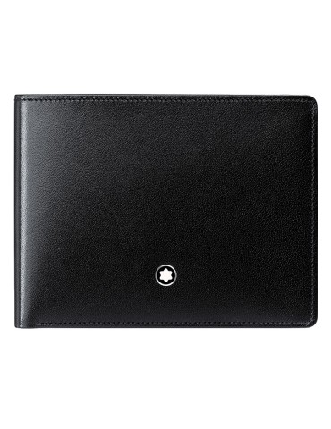 Montblanc Men's Wallet - Meisterstück in Black Leather with 6 Compartments - 0