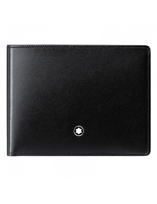 Montblanc Men's Wallet - Meisterstück in Black Leather with 6 Compartments - 0