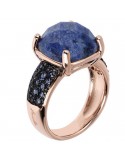Bronzallure Woman's Ring - Precious with Dumortierite Faceted Stone and Pav - 0