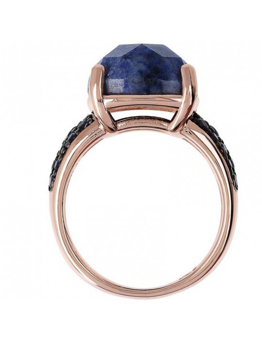 Bronzallure Woman's Ring - Precious with Dumortierite Faceted Stone and Pav - 0