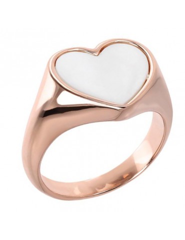 Anello Bronzallure - Alba Sigillo - Cuore Madreperla Bianca -WSBZ01729