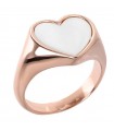Bronzallure Woman's Ring - Alba Seal with White Mother of Pearl Heart - 0