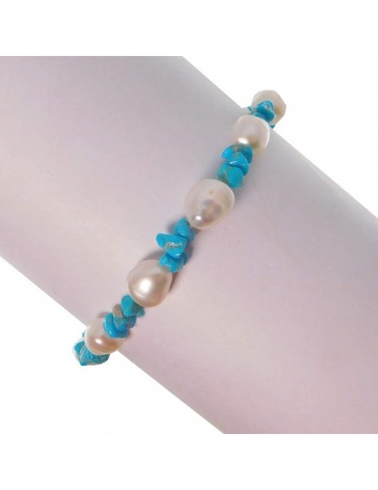 Bracciale Rajola Donna - Lucilla con Pasta Turchese e Perle - 0