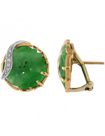 Silvia Kelly Earrings with Green Jade and Diamonds for Women - 0 2