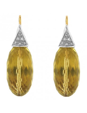 Orecchini Silvia Kelly con Quarzo Lemon e Diamanti da Donna - 0