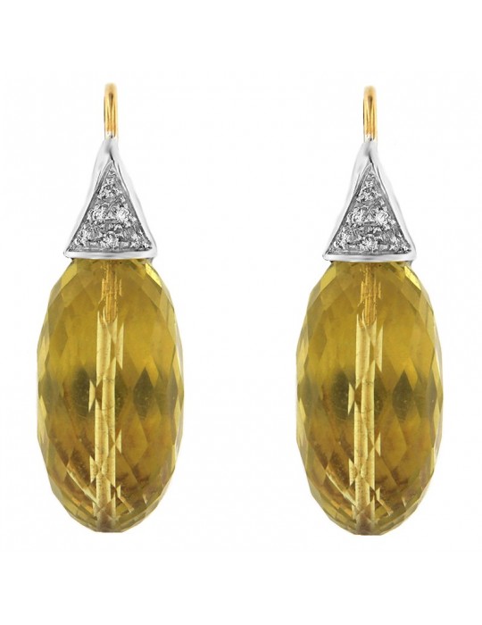 Orecchini Silvia Kelly con Quarzo Lemon e Diamanti da Donna - 0