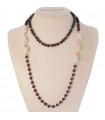 Rajola Woman's Necklaces - Waist with Garnet Pearls and Pink Hematite