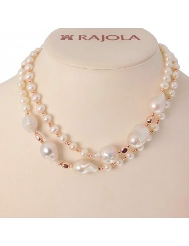 Rajola Woman's Necklaces - Vita with Pearls and Pink Hematite - 0
