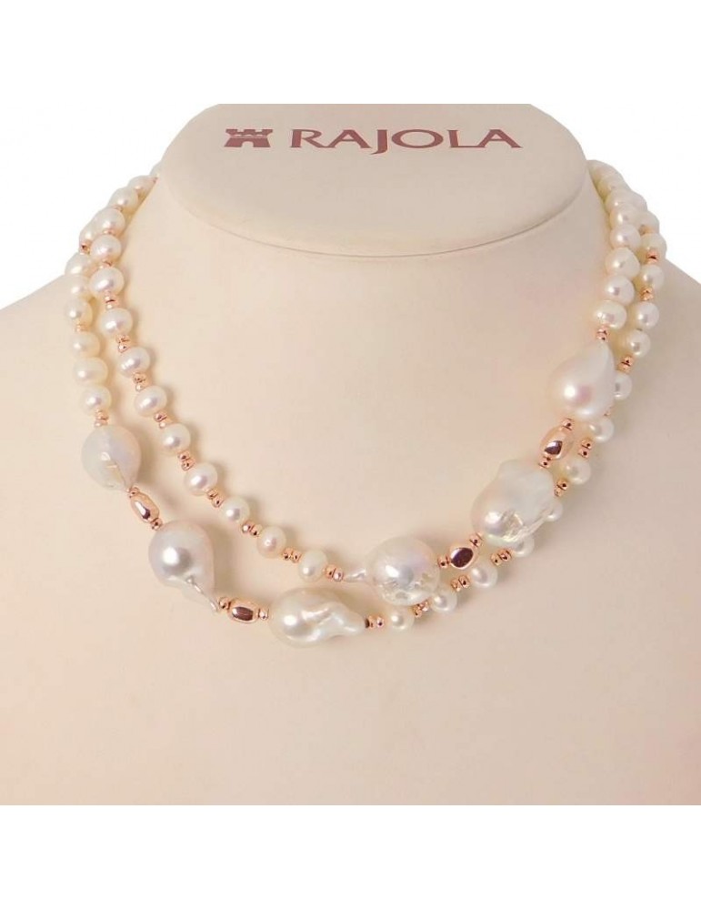Collane Rajola Donna - Vita con Perle ed Ematite Rosa - 0