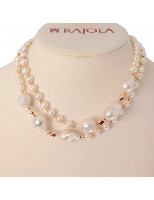 Collane Rajola Donna - Vita con Perle ed Ematite Rosa - 0 Collane Rajola Donna - Vita con Perle ed Ematite Rosa - 0