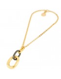 Unoaerre Woman's Necklace - Golden Bronze with Oval Pendant 40cm - 0