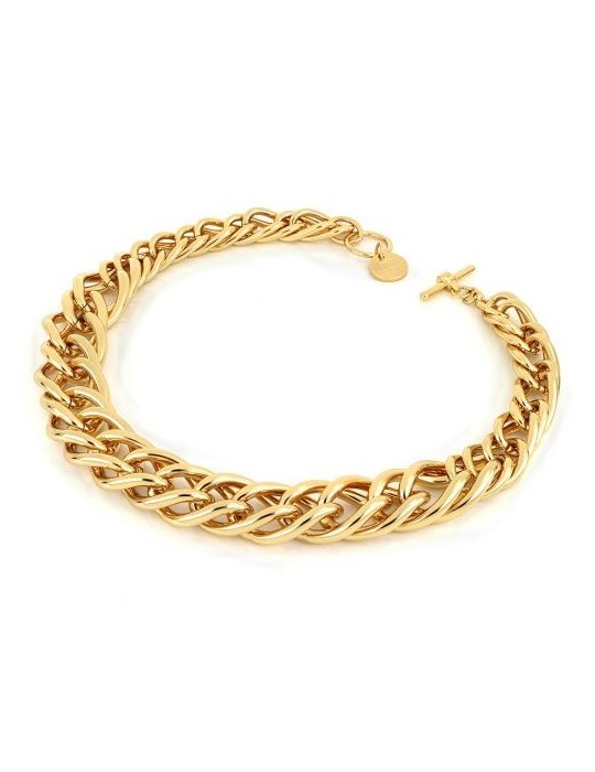Unoaerre Woman's Necklace - Maxi Twist in Polished Golden Bronze 45cm - 0