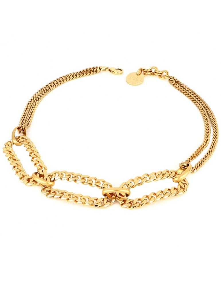 Unoaerre Woman's Necklace - in Polished Golden Bronze with Three Maxi Links 40cm - 0