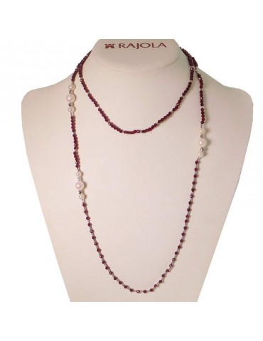 Collana Rajola Donna - Vita con Granato Perle ed Ematite - 0