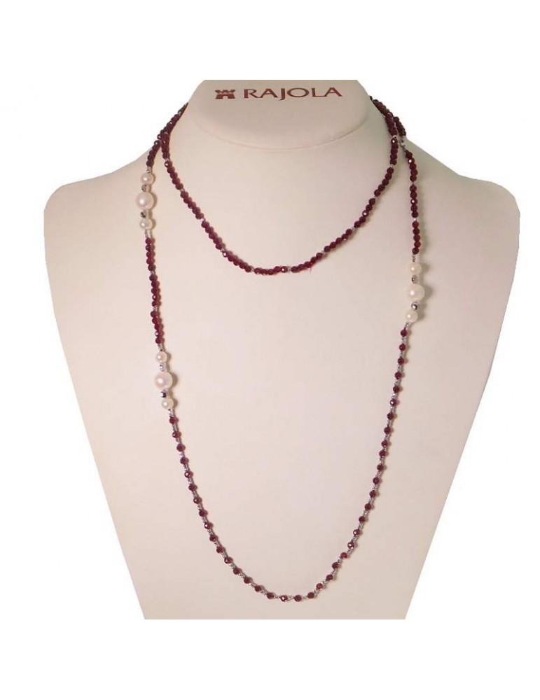 Collana Rajola Donna - Vita con Granato Perle ed Ematite - 0