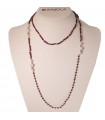 Rajola Woman's Necklace - Vita with Garnet Pearls and Hematite - 0