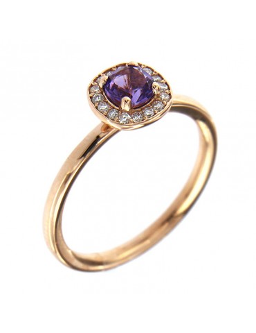Buonocore Ring with Diamonds and Amethyst for Women - 0