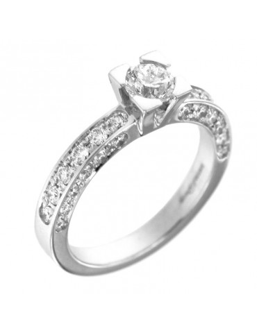 Giorgio Visconti Woman's Ring - in 18K White Gold with Natural Diamonds - 0