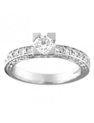 Giorgio Visconti Woman's Ring - in 18K White Gold with Natural Diamonds - 0 2