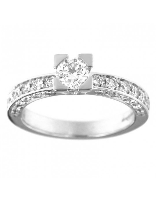 Giorgio Visconti Woman's Ring - in 18K White Gold with Natural Diamonds - 0