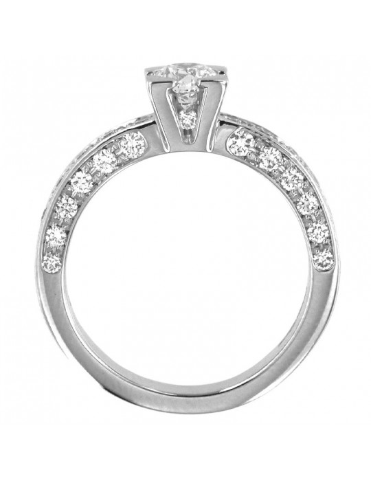 Giorgio Visconti Woman's Ring - in 18K White Gold with Natural Diamonds - 0