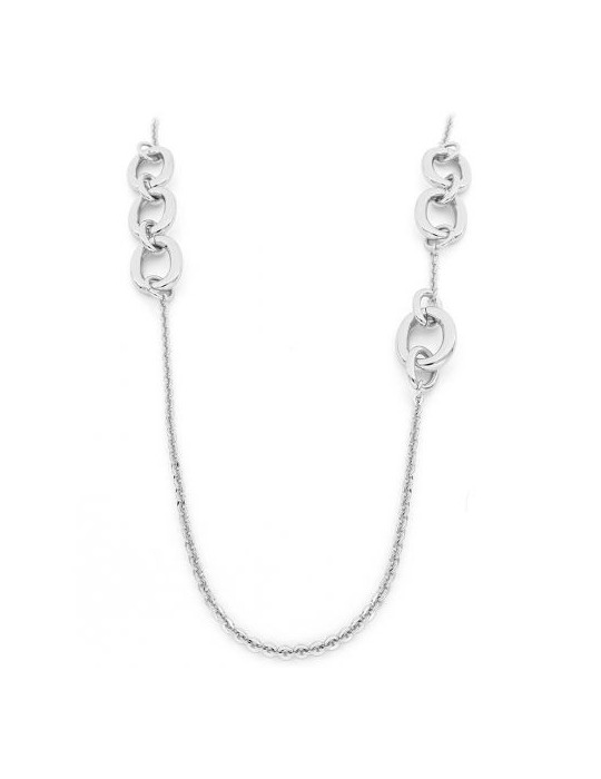 Unoaerre Woman's Necklace - Long Silvered Bronze with 110cm Forzatina Chain - 0