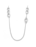 Unoaerre Woman's Necklace - Long Silvered Bronze with 110cm Forzatina Chain - 0