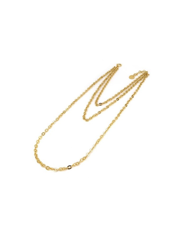 Collana Unoaerre - Bronzo Dorato - Tre fili - Catena 80cm - EXH5164G