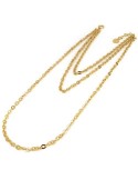 Unoaerre Woman's Necklace - Long Three-wire Golden Bronze with 80cm Forzatina Chain - 0