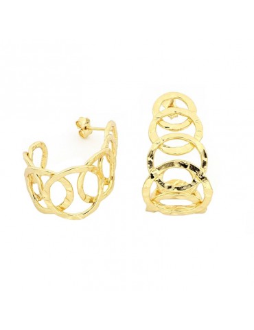 Unoaerre Woman's Earrings - Circle in Golden Bronze with 7 Circles - 0