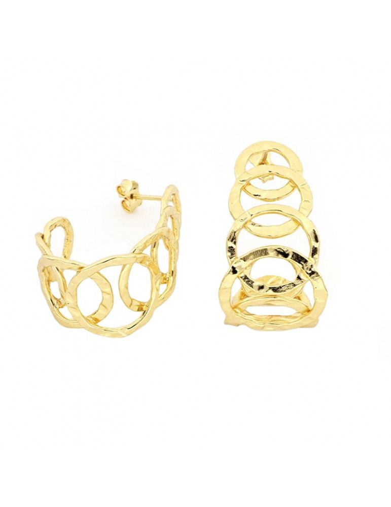 Orecchini Unoaerre - Circle - Bronzo Dorato - 7 Cerchi - EXO4208G