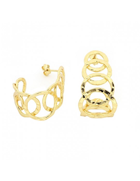 Unoaerre Woman's Earrings - Circle in Golden Bronze with 7 Circles - 0