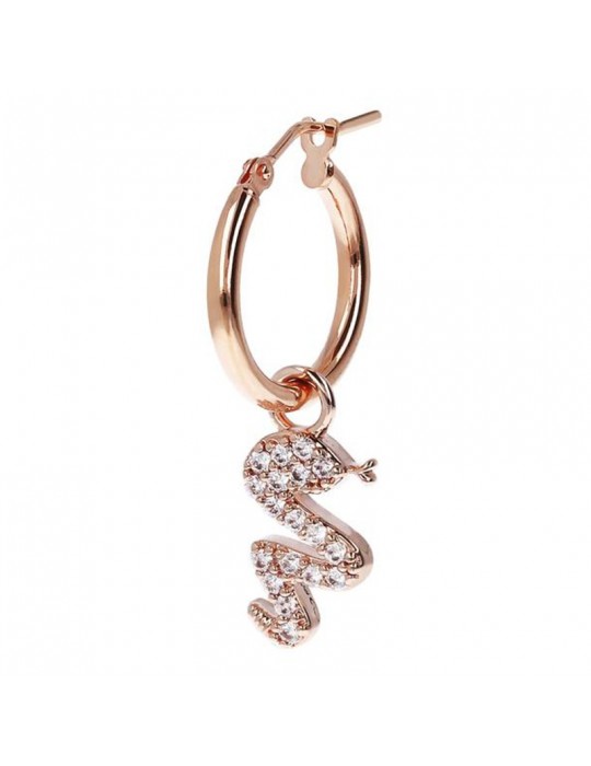 Bronzallure Woman Mono Earring - Altissima with Snake Pendant and White Zircons - 0