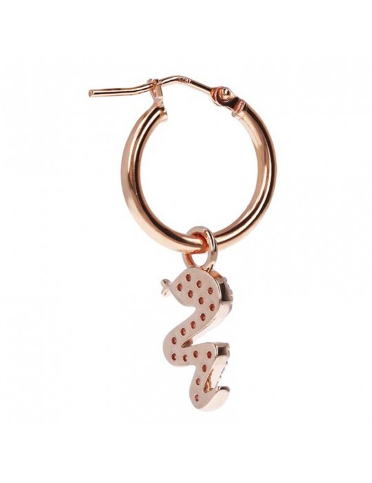 Bronzallure Woman Mono Earring - Altissima with Snake Pendant and White Zircons - 0