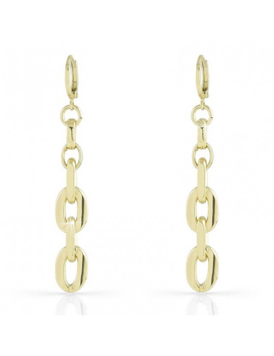 Unoaerre Woman's Earrings Flat Pendants in Golden Bronze with