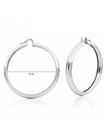 Unoaerre Woman's Earrings - in White Bronze with Maxi Circle - 0 2