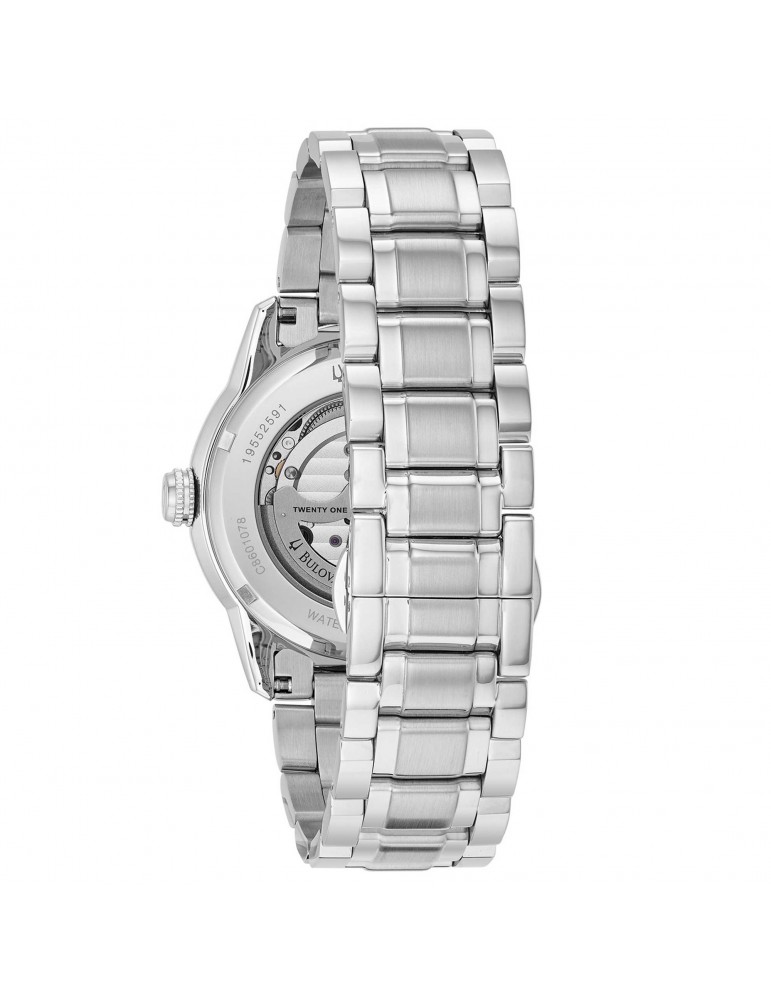 Orologio Bulova Uomo - Sutton Automatico - 42mm Argento Bianco -96A118