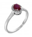 Davite & Delucchi Ring Woman - in White Gold with Diamonds and Rubies - 0