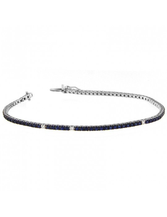 Picca Women's Tennis Bracelet with Diamonds and Sapphires - 0