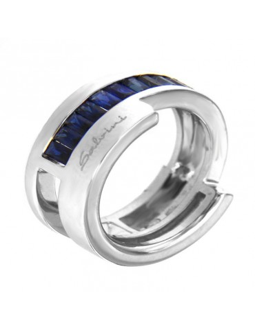 Anello Salvini Donna - in Oro Bianco con Zaffiri - 0