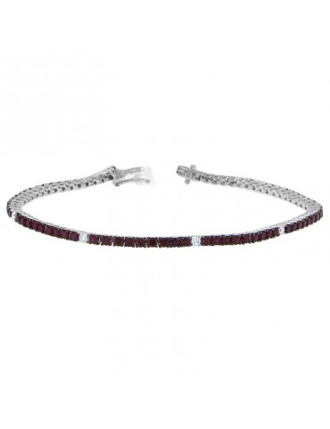 Davite & Delucchi Tennis Bracelet with Diamonds and Rubies for Women - 0