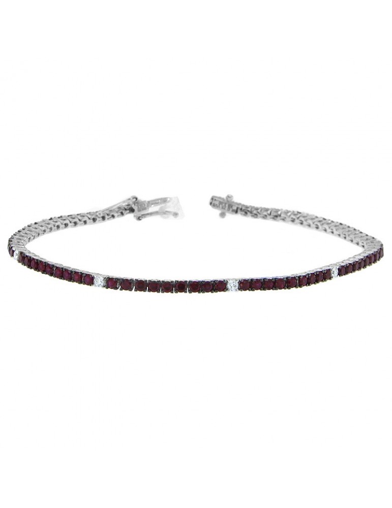 Davite & Delucchi Tennis Bracelet with Diamonds and Rubies for Women - 0