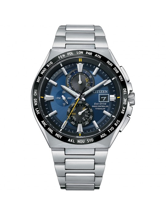 Citizen Men's Watch - Radio Controlled H800 Eco-Drive 43mm Blue Yellow - 0