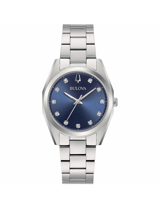 Bulova Woman's Watch - Surveyor Quartz 31mm Blue with Natural Diamonds - 0