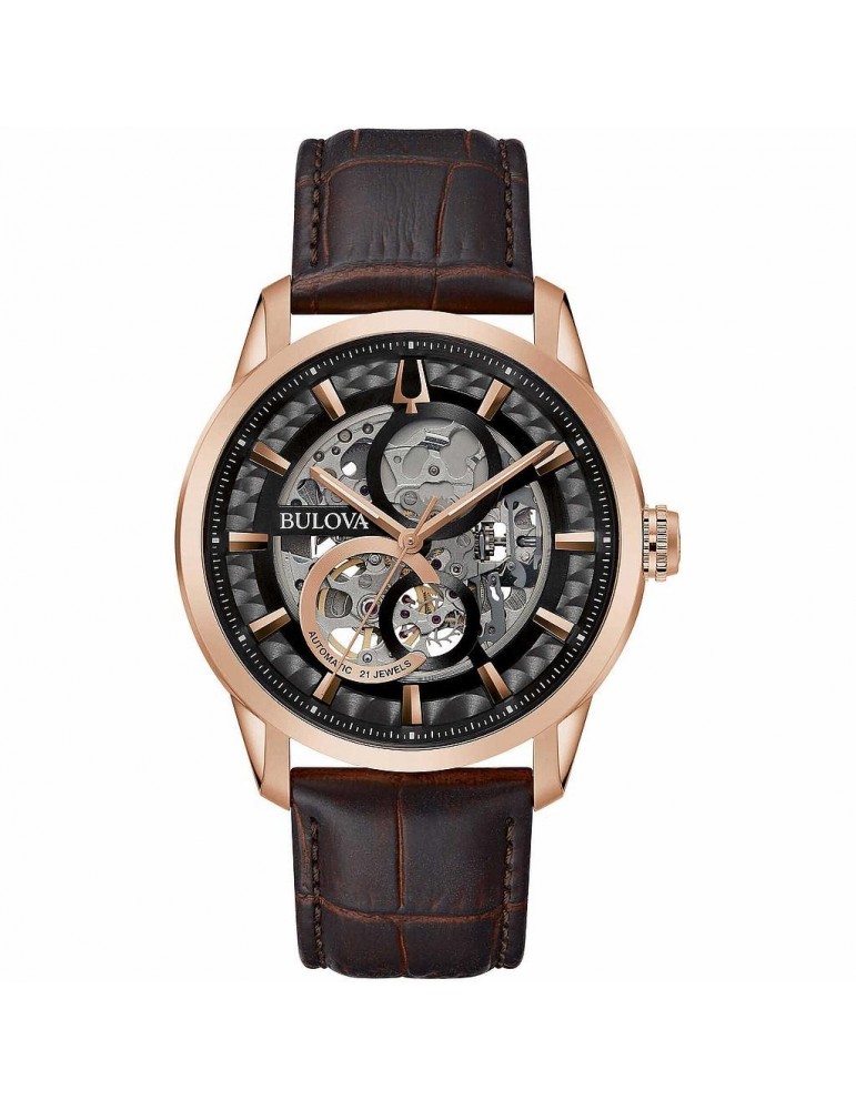 Orologio Bulova - Sutton - Automatico 43mm Nero Rose Gold - 97A169