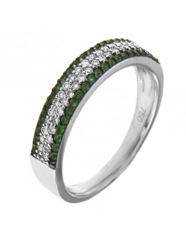 Anello Picca con Diamanti e Zaffiri Verdi da Donna - 0