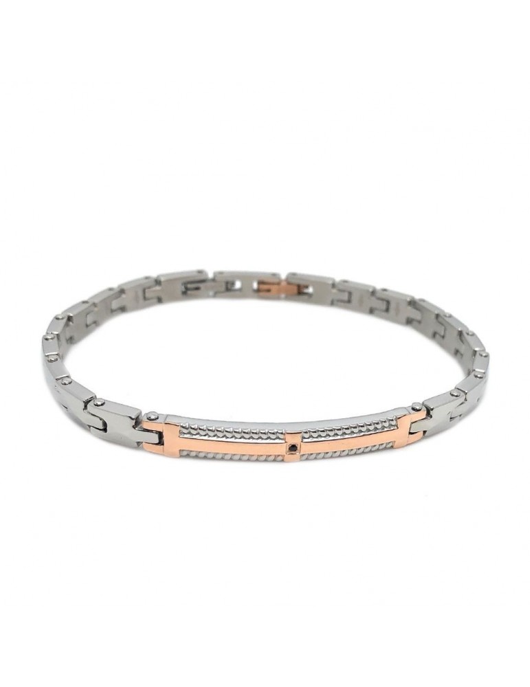 Zancan Bracelet for Men - Hi Teck in Steel with Black Spinel - 0