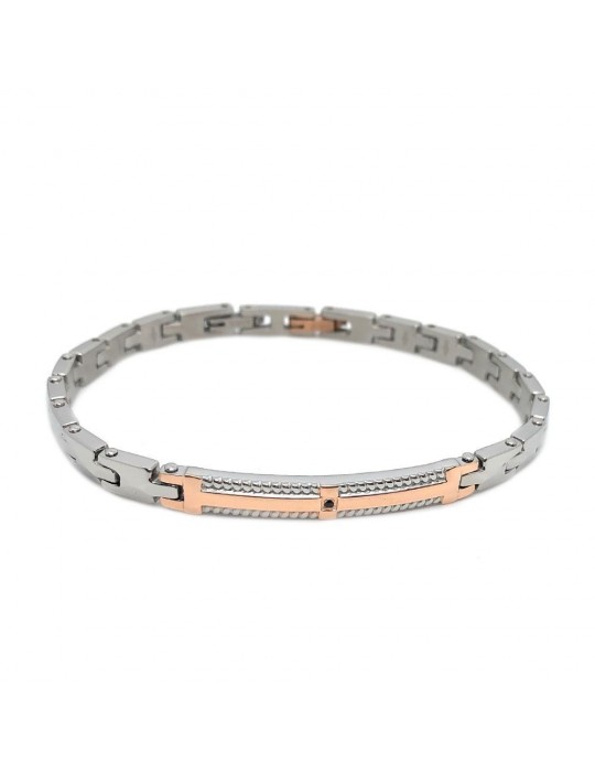 Zancan Bracelet for Men - Hi Teck in Steel with Black Spinel - 0