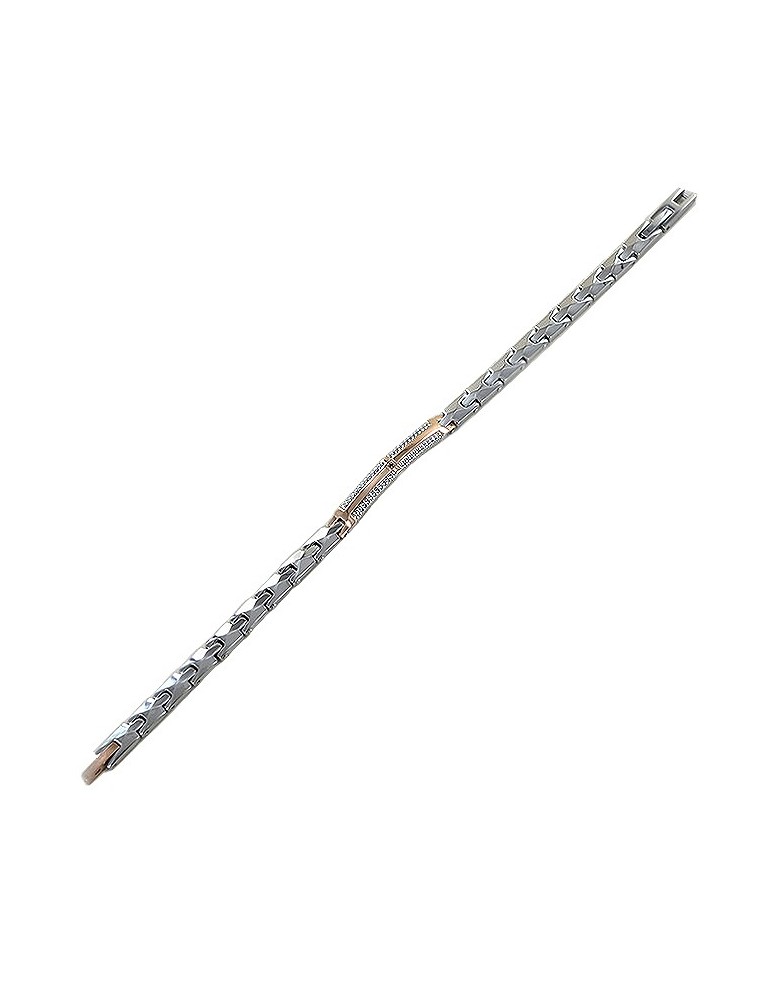 Zancan Bracelet for Men - Hi Teck in Steel with Black Spinel - 0